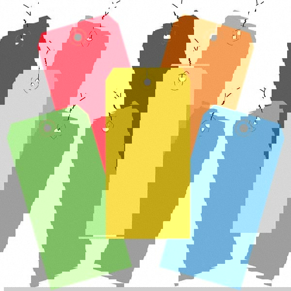 Blank Tag: 6-1/4'' High, Assorted, Synthetic Paper